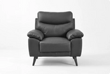 Ascot Genuine Leather Grey Armchair
