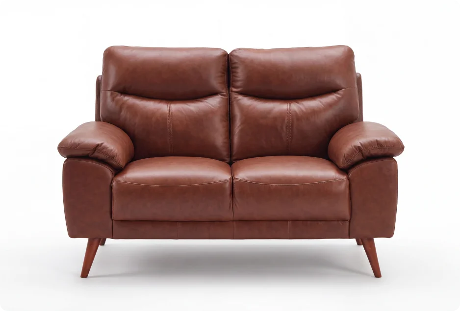 Ascot Genuine Leather Tan Sofa