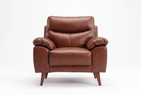 Ascot Genuine Leather Tan Armchair