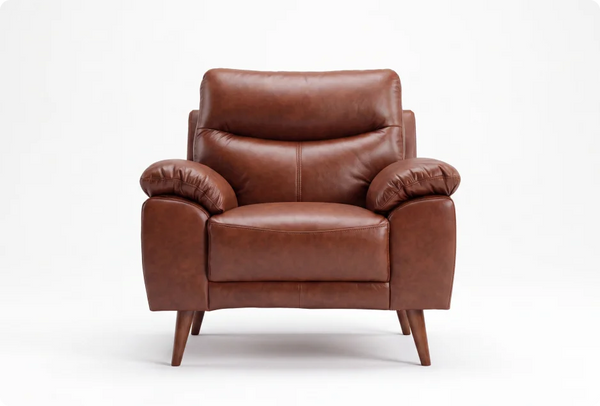 Ascot Genuine Leather Tan Armchair