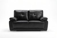 Brighton Black Leather 2 Seater Sofa
