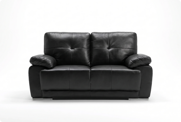 Brighton Black Leather 2 Seater Sofa