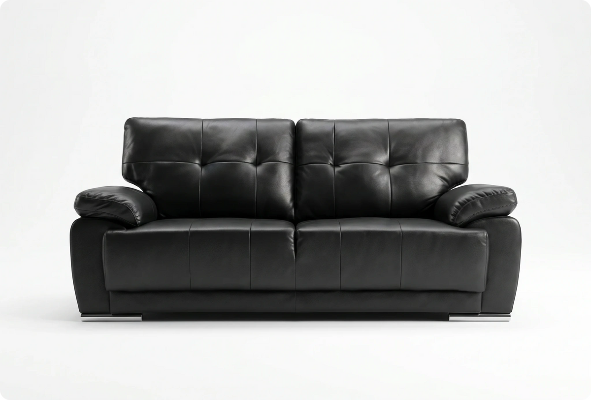 Brighton Black Leather 3 Seater Sofa Sofa