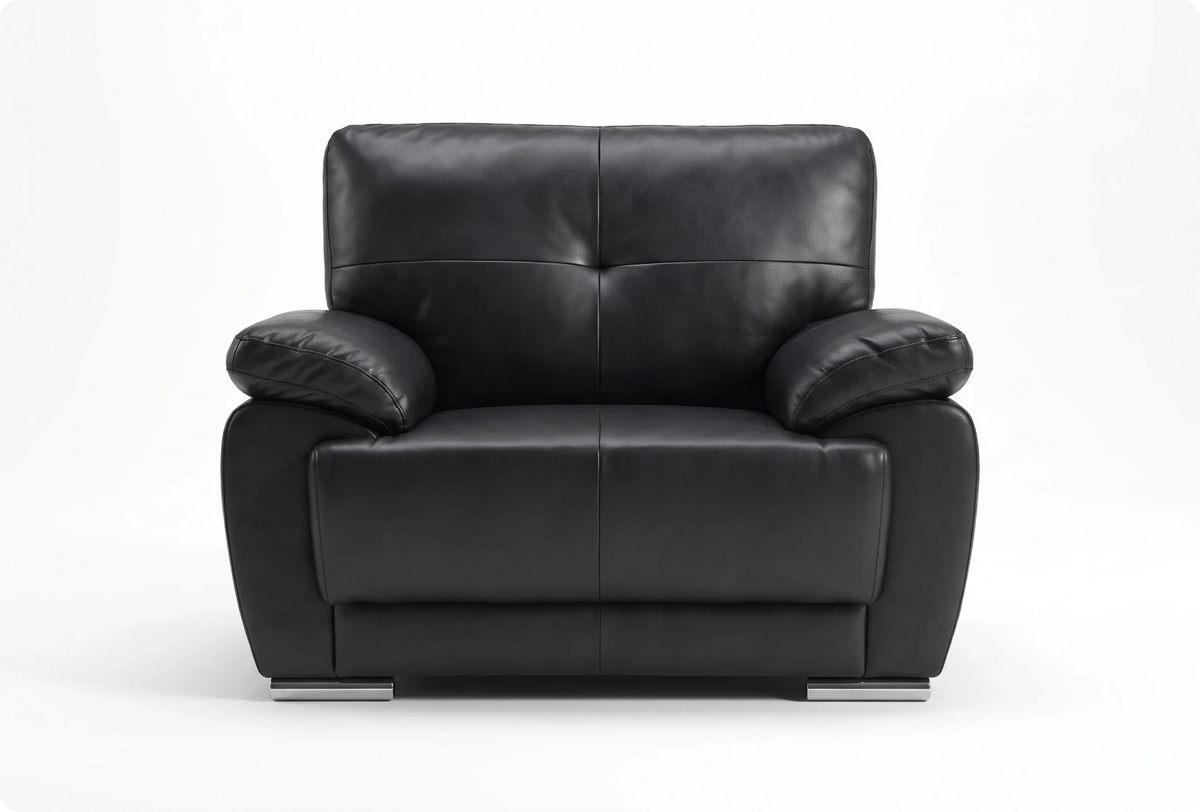 Brighton Black  Leather Armchair