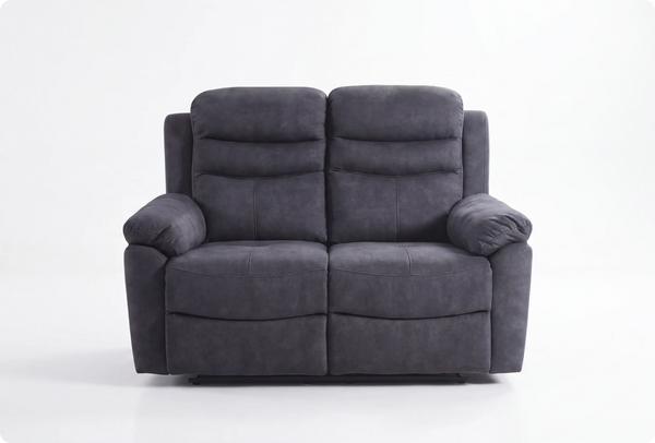 Bristol Grey Fabric Manual Recliner 2 Seater Sofa