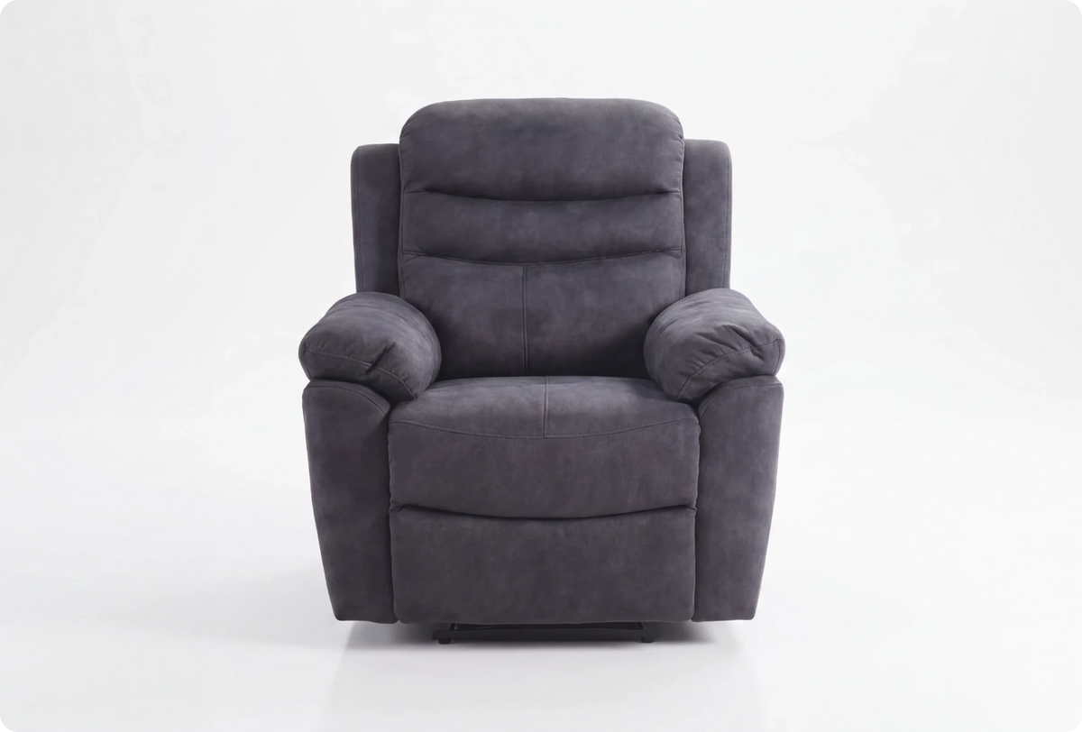Bristol Grey Fabric Manual Recliner Armchair