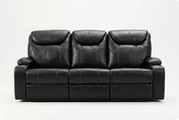 Cinemax Black Electric Leather 3 Seater