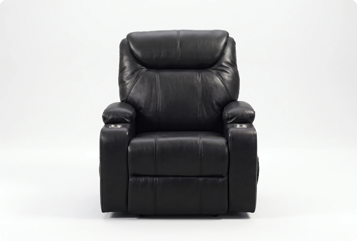 Cinemax Black Electric Leather Recliner Armchair