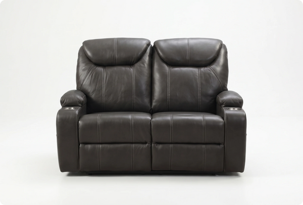 Cinemax Grey Electric 2 Seater Leather