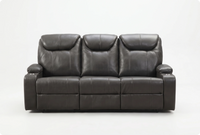 Cinemax Grey Electric Leather 3 Seater Recliner Sofa