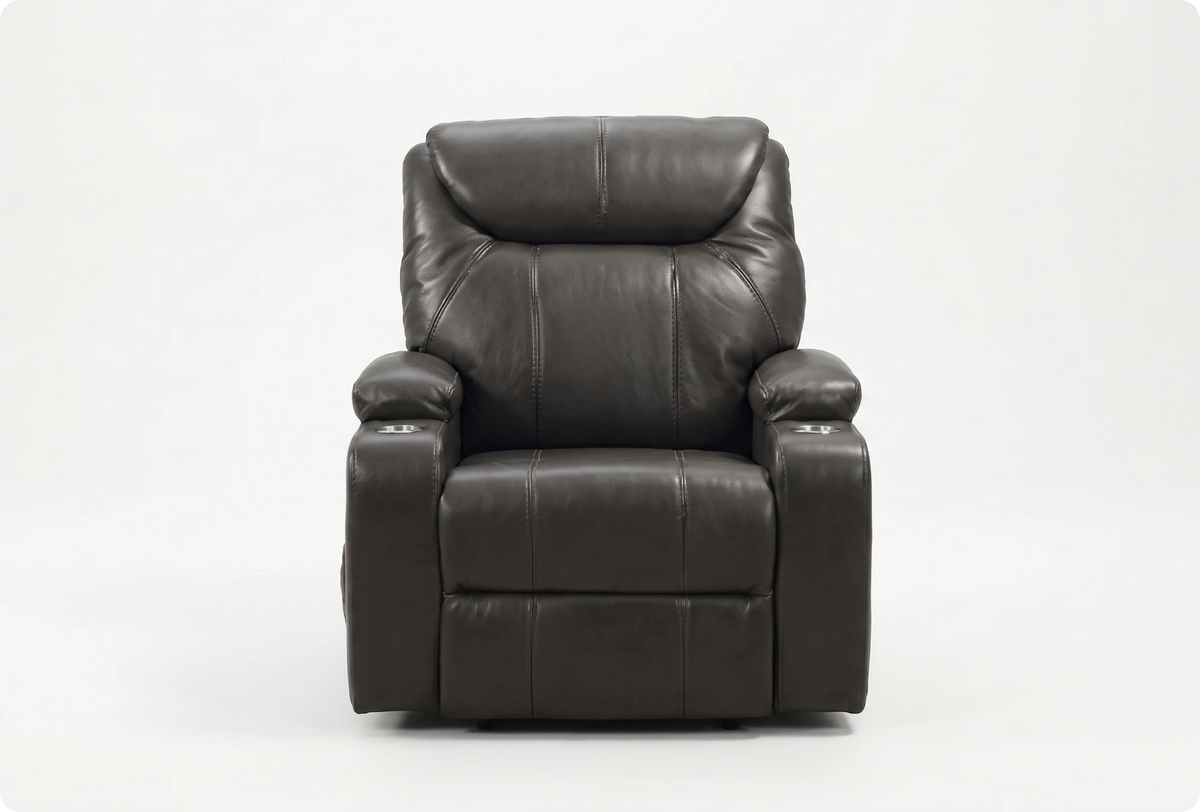 Cinemax Grey Electric Leather Recliner Armchair