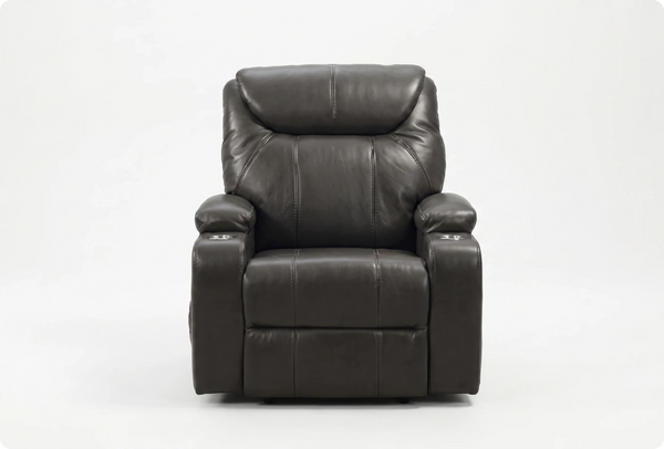 Cinemax Grey Electric Leather Recliner Armchair
