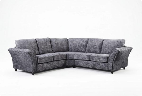 Cotswold Grey Fabric High Back Corner Sofa