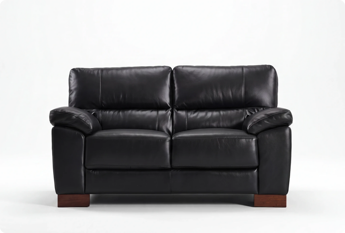 Dalmore Genuine Leather Black 2 Seater