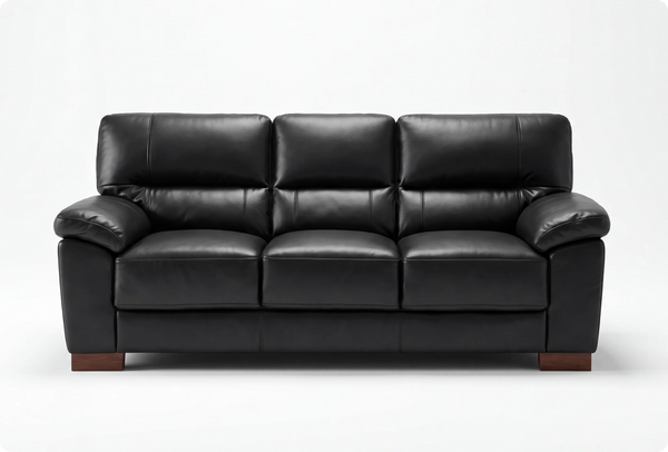 Dalmore Genuine Leather Black 3 Seater