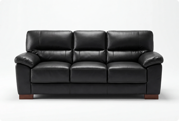 Dalmore Genuine Leather Black 3 Seater