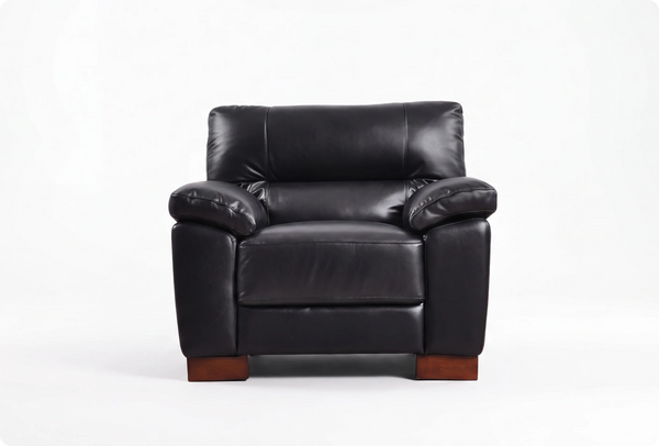 Dalmore Genuine Leather Black Armchair