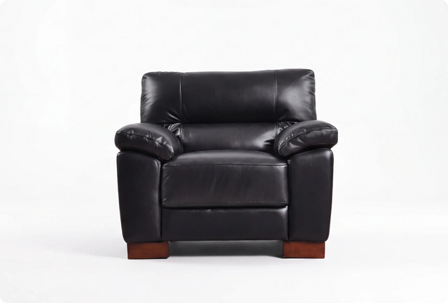 Dalmore Genuine Leather Black Armchair
