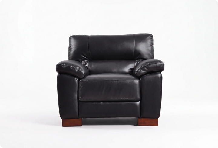 Dalmore Genuine Leather Black Armchair