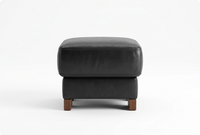 Dalmore Genuine Leather Black Footstool