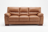 Dalmore Genuine Leather Caramel 3 Seater Sofa