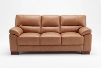 Dalmore Genuine Leather Caramel 3 Seater Sofa