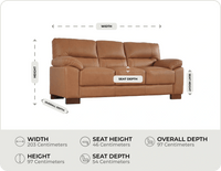 Dalmore Genuine Leather 3 Seater Sofa