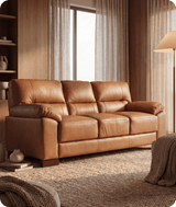 Dalmore Genuine Leather Caramel 3 Seater