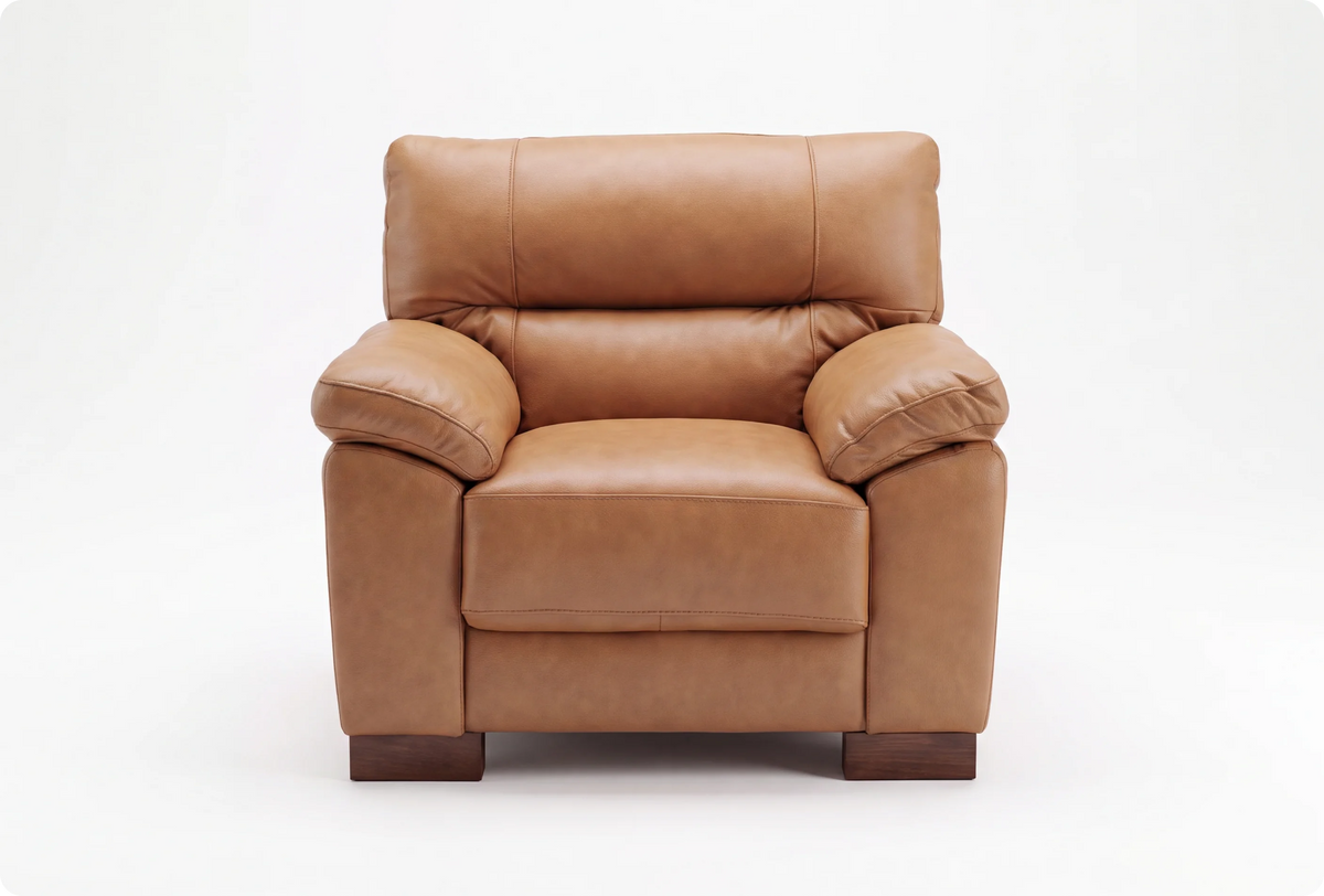 Dalmore Genuine Leather Caramel Armchair