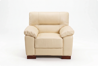 Dalmore Genuine Leather Cream Armchair