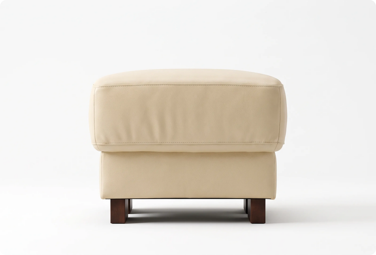 Dalmore Genuine Leather Cream Footstool