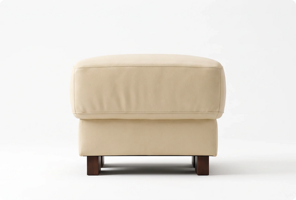 Dalmore Genuine Leather Cream Footstool