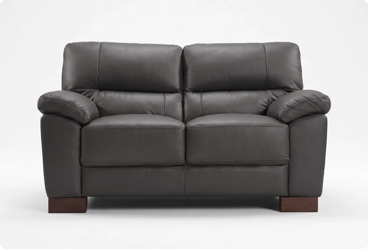 Dalmore Genuine Leather Grey 2 Seater