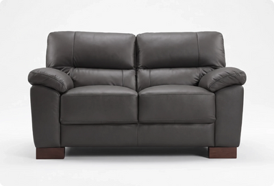 Dalmore Genuine Leather Grey 2 Seater Sofa