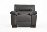 Dalmore Genuine Leather Grey Armchair