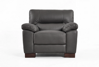 Dalmore Genuine Leather Grey Armchair