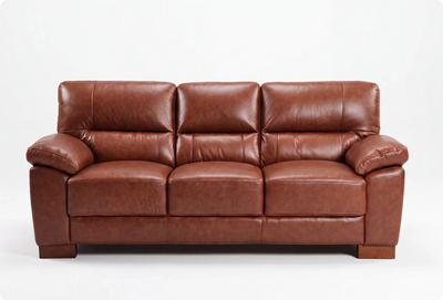 Dalmore Genuine Leather Tan 3 Seater Sofa