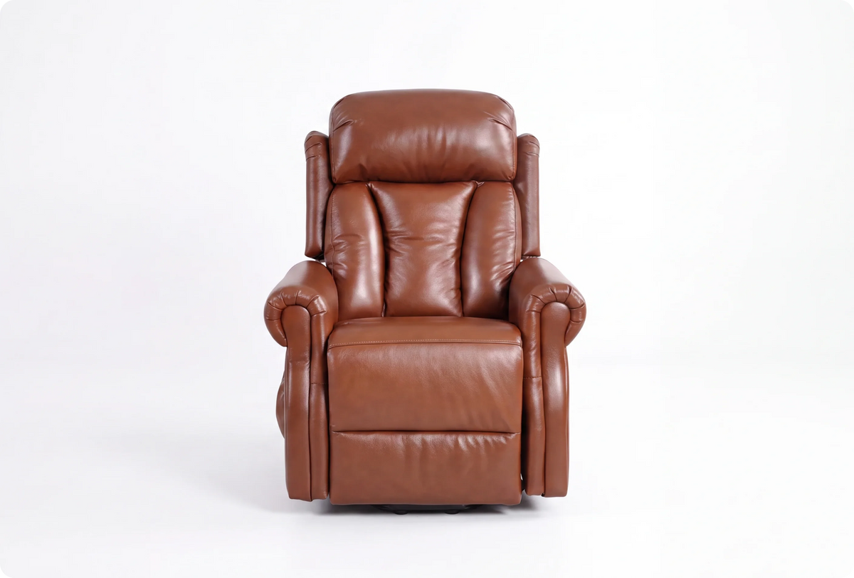 Derby-tan-leather-mobility-chair