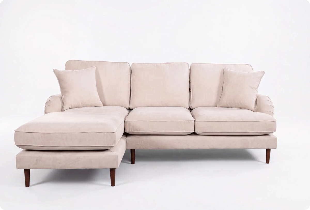 Durham Beige Fabric Left Hand Corner Sofa