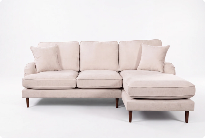 Durham Beige Fabric Right Hand Corner Sofa