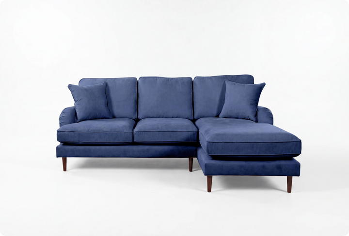 Durham Navy Fabric Right Hand Corner Sofa