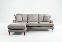 Durham Silver Fabric Left Hand Corner Sofa