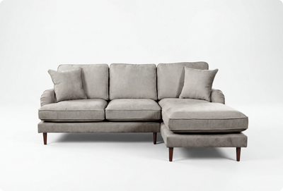 Durham Silver Fabric Right Hand Corner Sofa