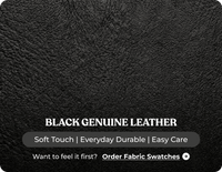 Dalmore Genuine Leather Black Footstool