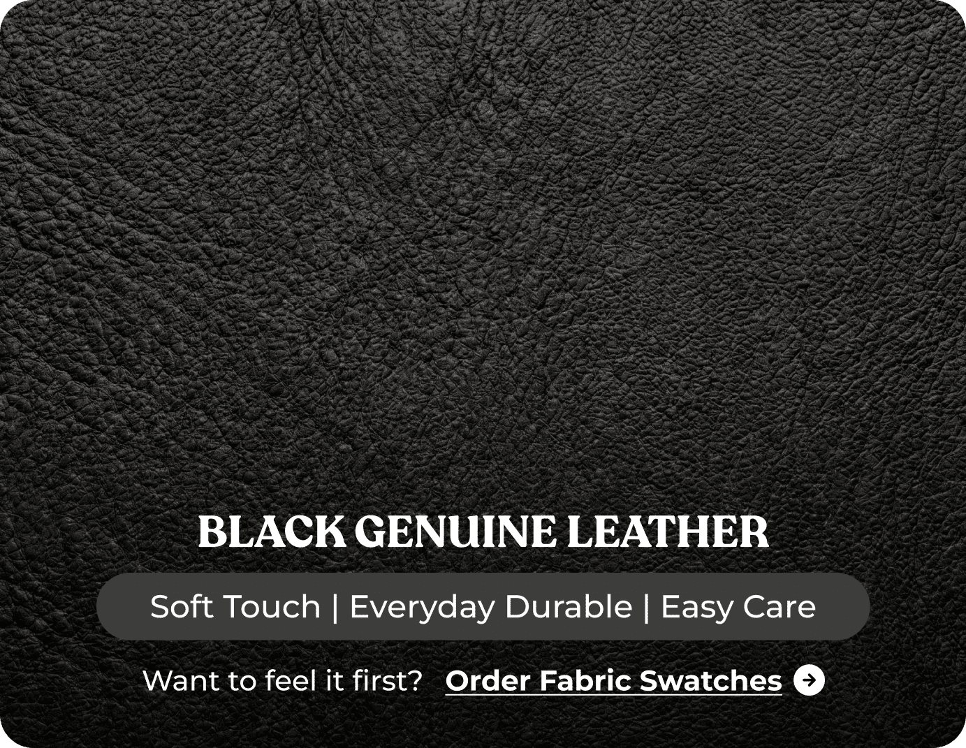 Dalmore Genuine Leather Black Footstool