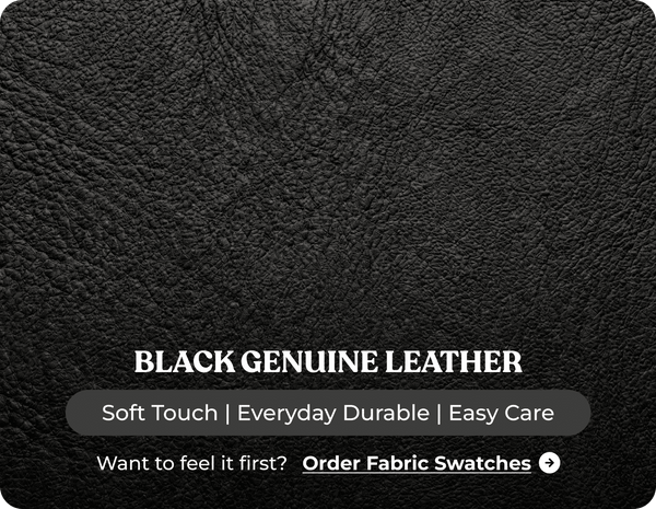 Dalmore Genuine Leather Black Footstool