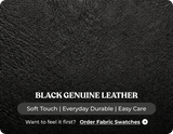 Dalmore Genuine Leather Black 3 Seater Sofa