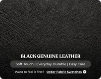 Dalmore Genuine Leather Black 3 Seater Sofa