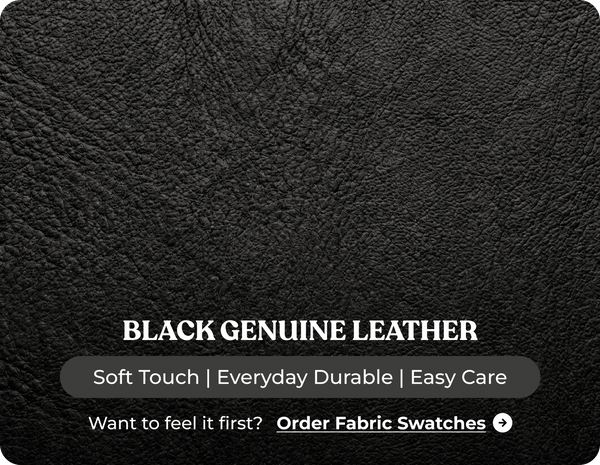 Dalmore Genuine Leather Black 3 Seater Sofa