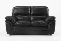 Florence Black Leather 2 Seater Sofa